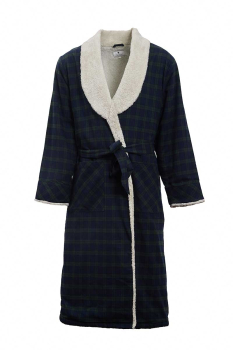 Irischer Flanell Morgenrock LV 6 mit Fleece gefüttert